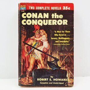 ACE Double D-36 Book Conan Conqueror Howard, Sword Rhiannon Brackett 1953 PB